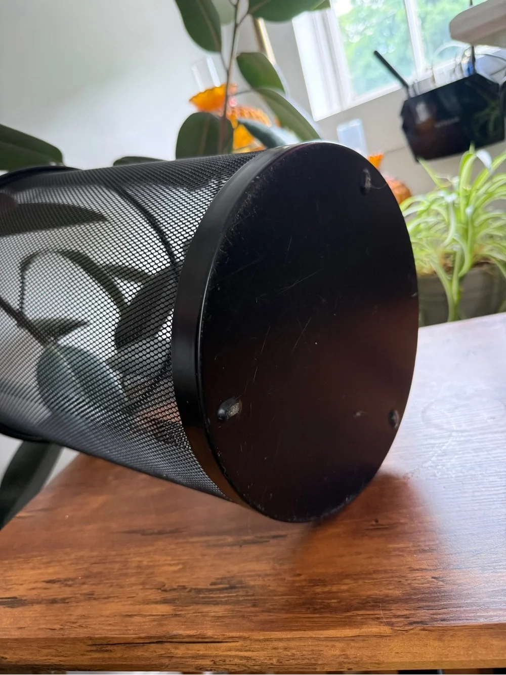 Black Mesh Wastebasket - Home Accents